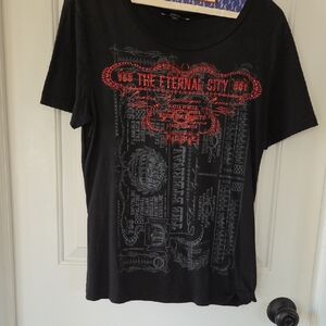 Express Black and Red Graphic Tee